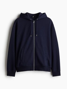 H&M Dark Navy Zip-Up Hooded Sweater